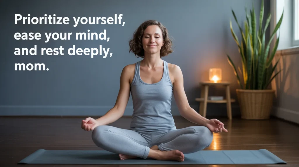 Prioritize yourself, ease your mind, and rest deeply, mom.