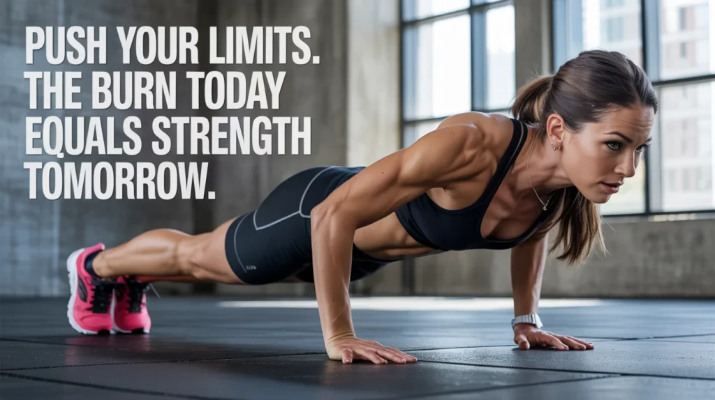 Push your limits. The burn today equals strength tomorrow.