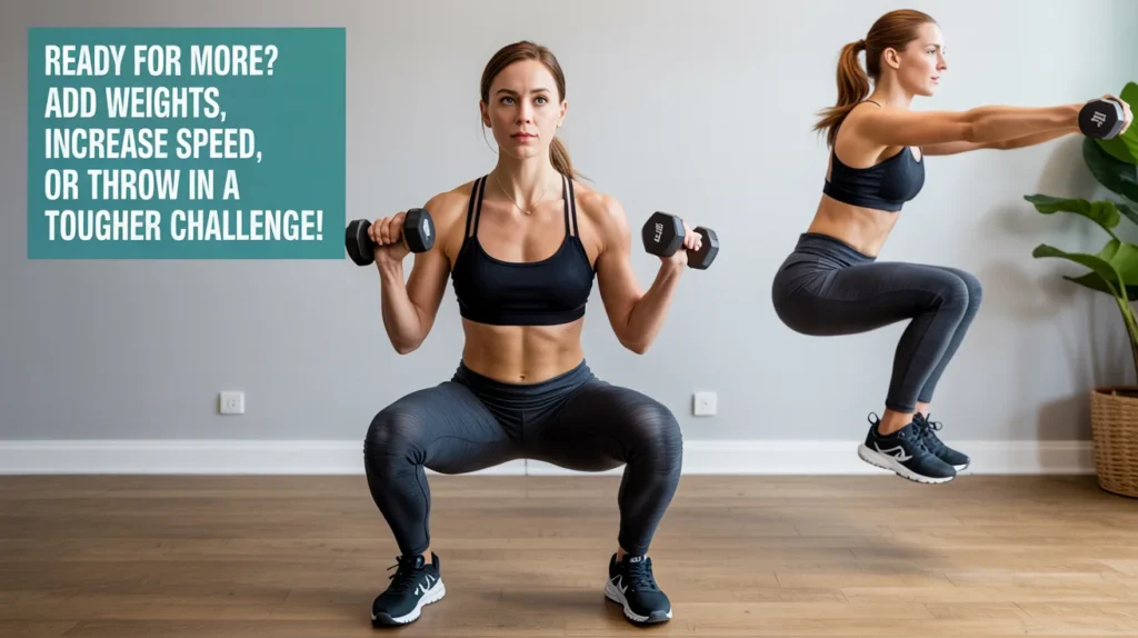 Ready for more Add weights, increase speed, or throw in a twist for a tougher challenge!