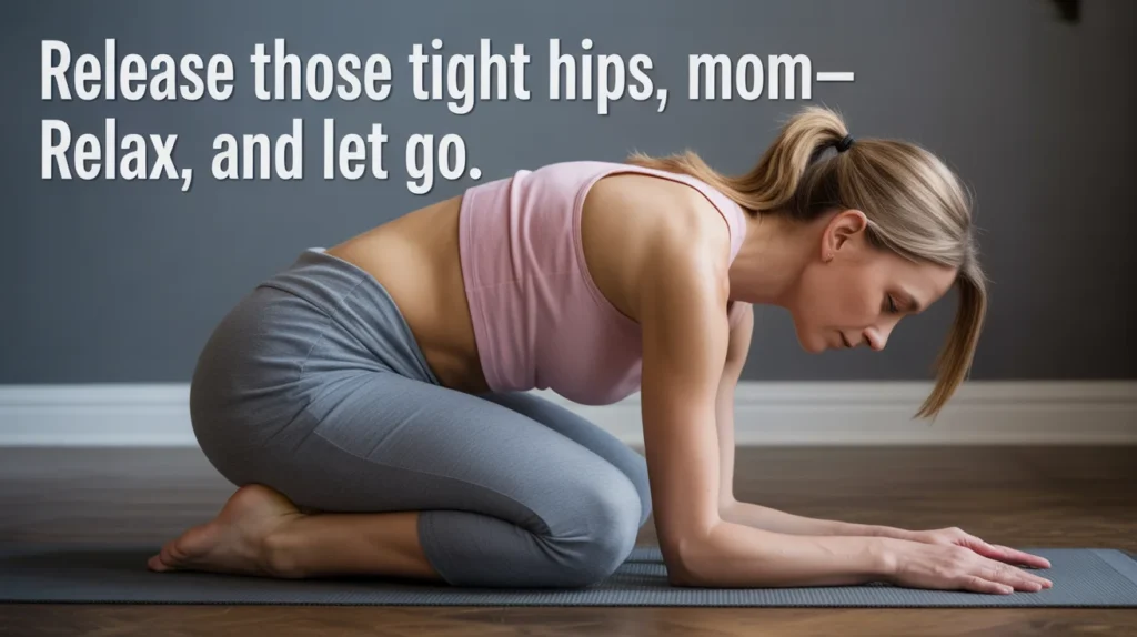 Release those tight hips, mom—relax, and let go.
