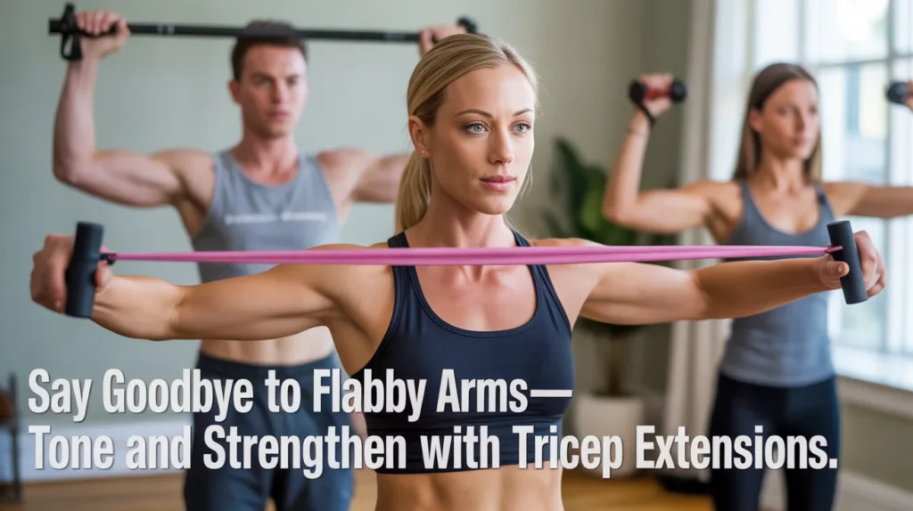 Say goodbye to flabby arms—tone and strengthen with tricep extensions.