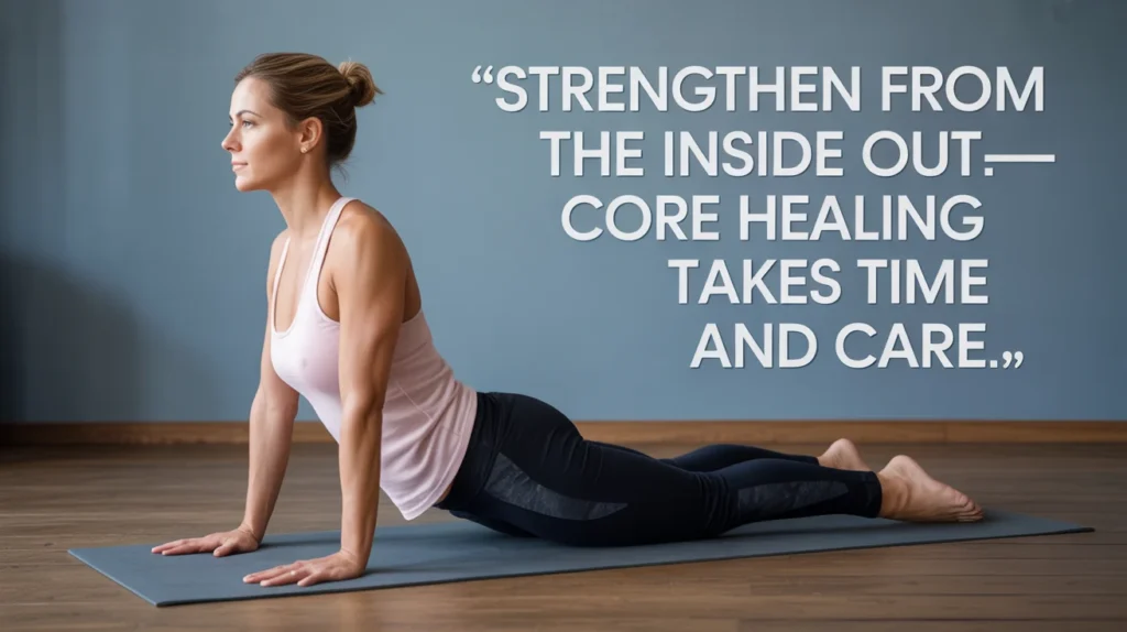 Strengthen from the inside out—core healing takes time and care.