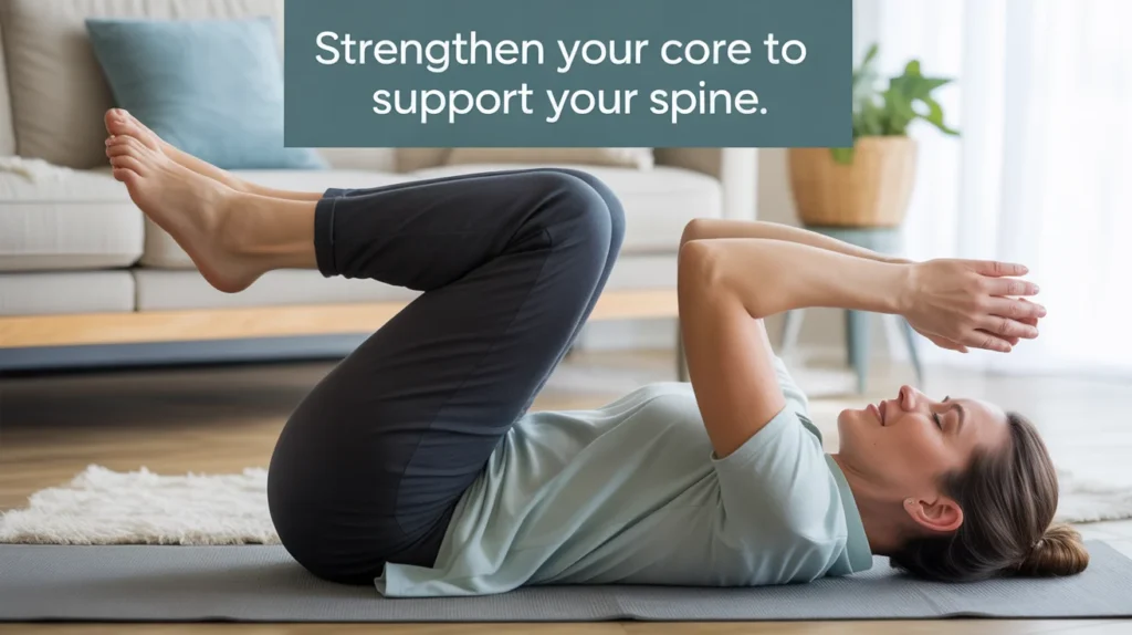 Strengthen your core to support your spine.