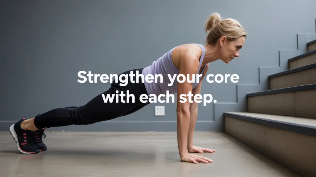 Strengthen your core with each step.