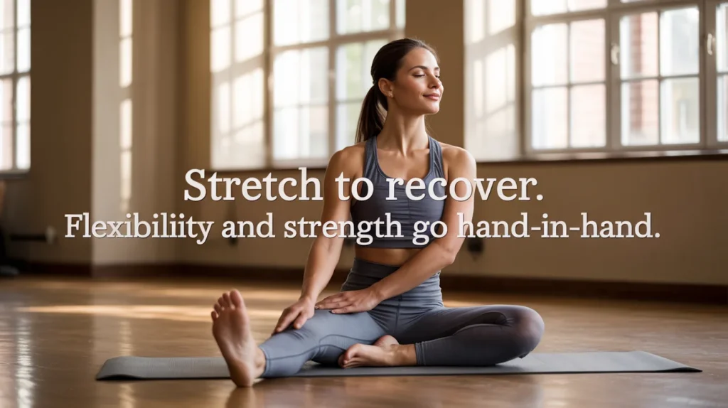 Stretch to recover. Flexibility and strength go hand-in-hand.