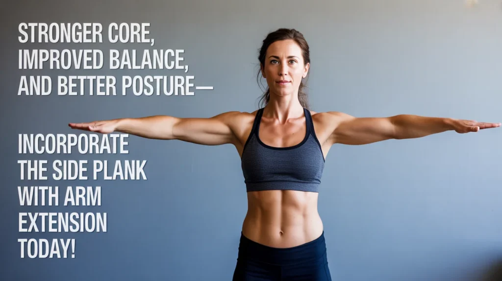 Stronger core, improved balance, and better posture—incorporate the Side Plank with Arm Extension today!