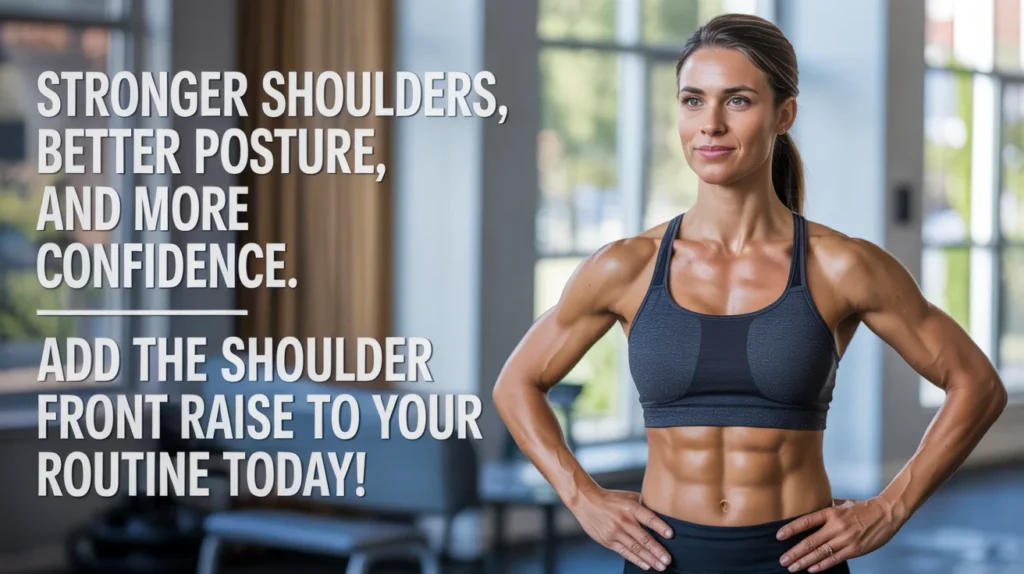 Stronger shoulders, better posture, and more confidence. Add the Shoulder Front Raise to your routine today!