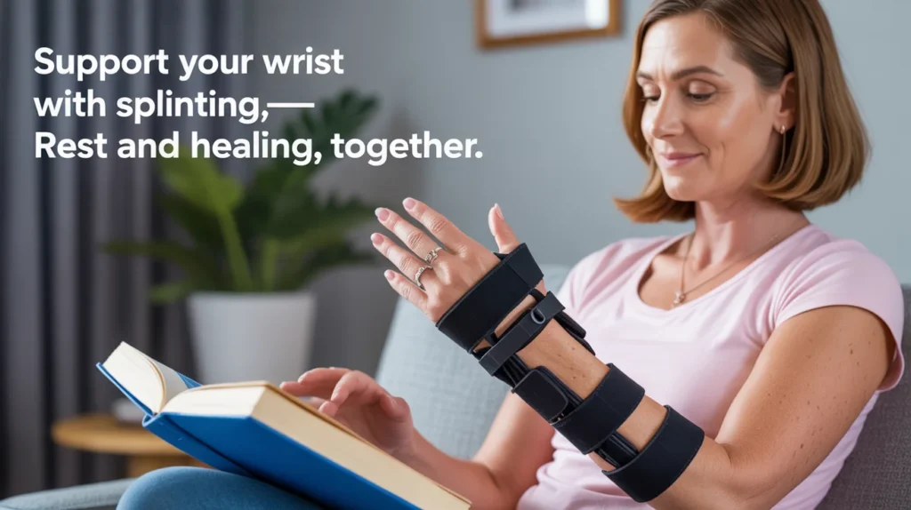 Support your wrist with splinting—rest and healing, together