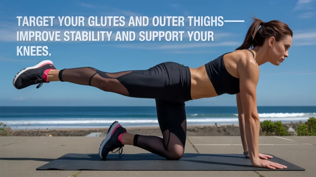 Target your glutes and outer thighs—improve stability and support your knees.