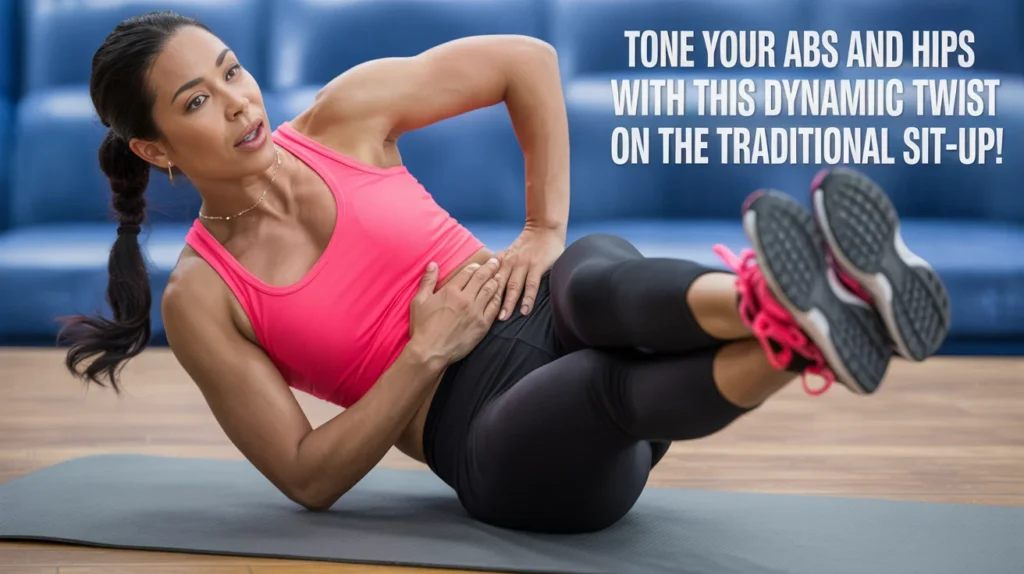Tone your abs and hips with this dynamic twist on the traditional sit-up!