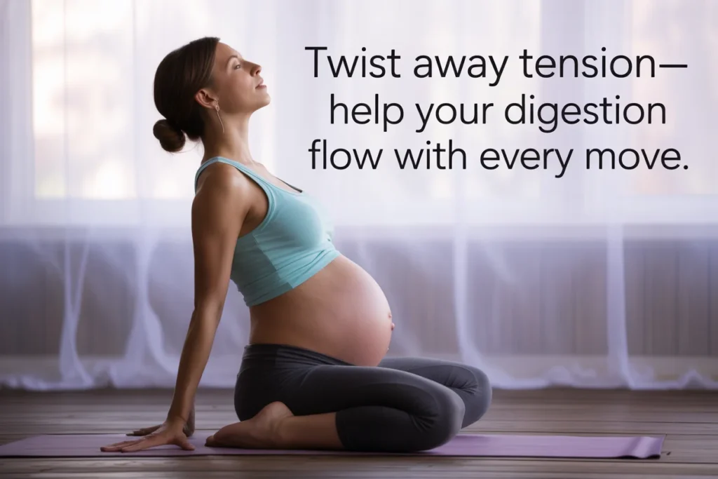 Twist away tension—help your digestion flow with every move