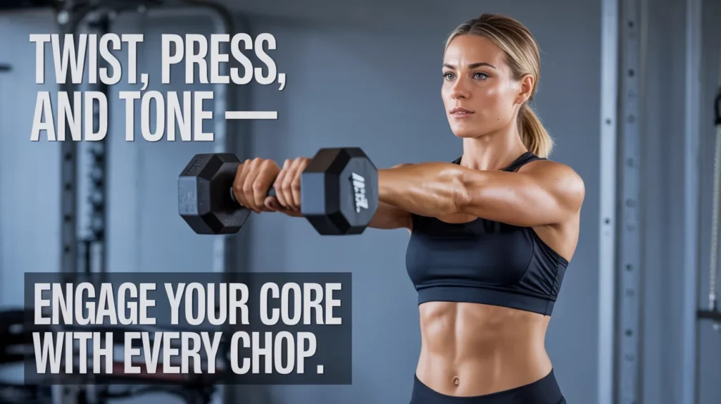 Twist, press, and tone—engage your core with every chop.