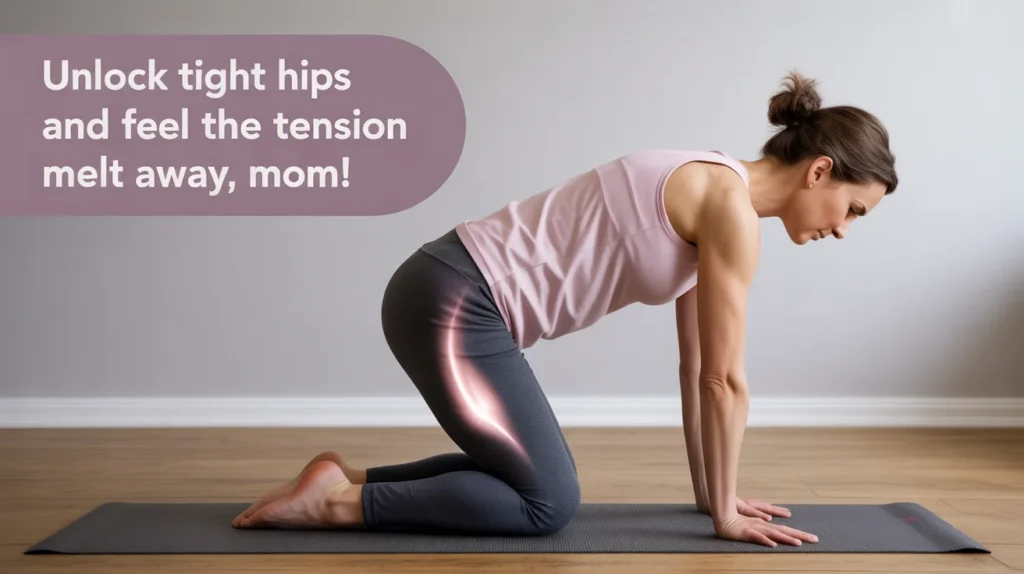 Unlock tight hips and feel the tension melt away, mom!