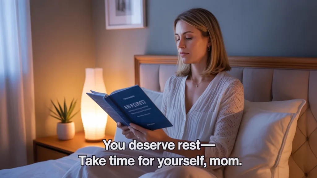 You deserve rest—take time for yourself, mom.