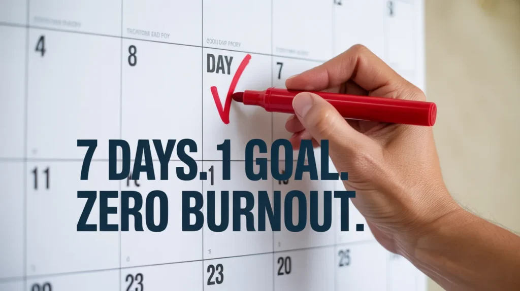 7 Days. 1 Goal. Zero Burnout.