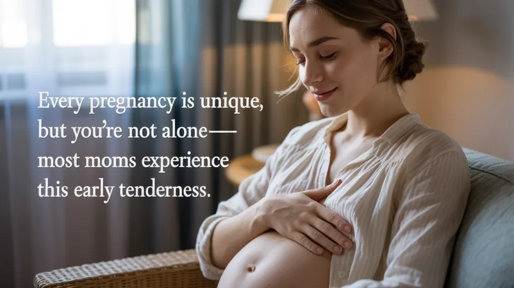 Every pregnancy is unique, but you're not alone—most moms experience this early tenderness.