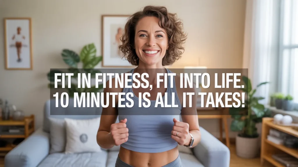 Fit in fitness, fit into life. 10 minutes is all it takes!