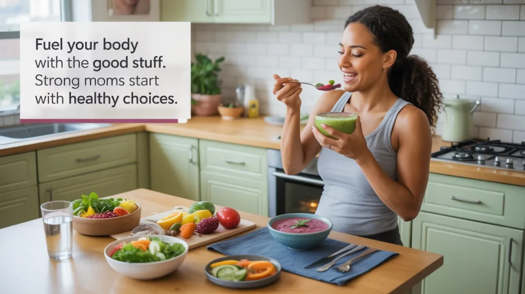Fuel your body with the good stuff. Strong moms start with healthy choices.