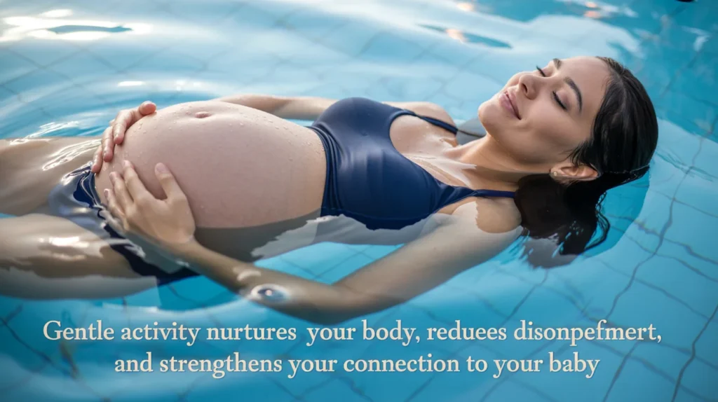 Gentle activity nurtures your body, reduces discomfort, and strengthens your connection to your baby.