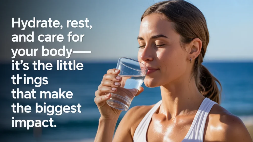 Hydrate, rest, and care for your body—it’s the little things that make the biggest impact.