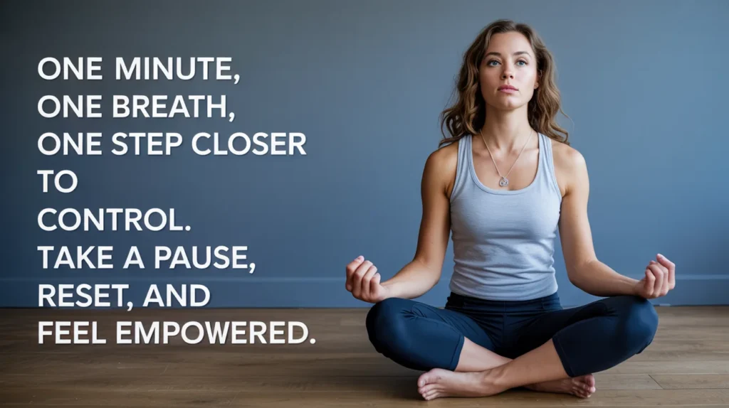 One minute, one breath, one step closer to control. Take a pause, reset, and feel empowered!