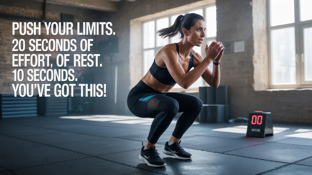 Push your limits. 20 seconds of effort, 10 seconds of rest. You’ve got this!