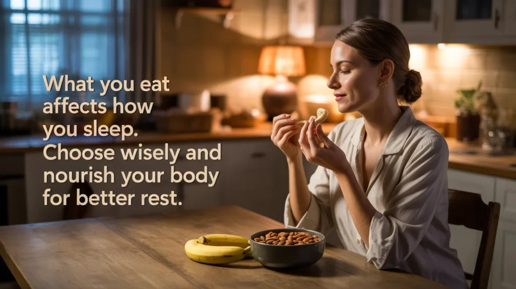 What you eat affects how you sleep. Choose wisely and nourish your body for better rest.